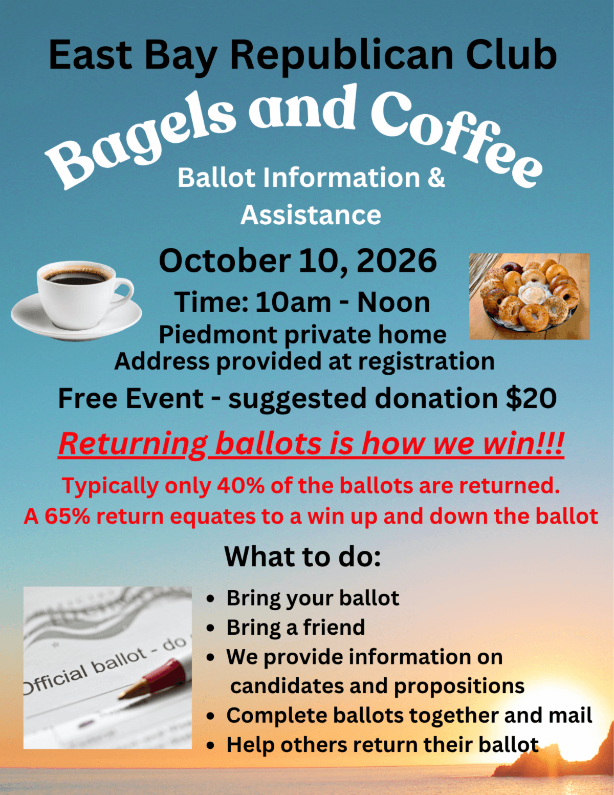 Bagels and Coffee - Ballot Information and Assistance